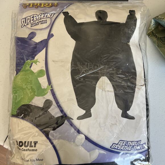 Spirit Black Super Skins Power Inflatable Suit adult Halloween Costume OSFM one - Picture 1 of 6